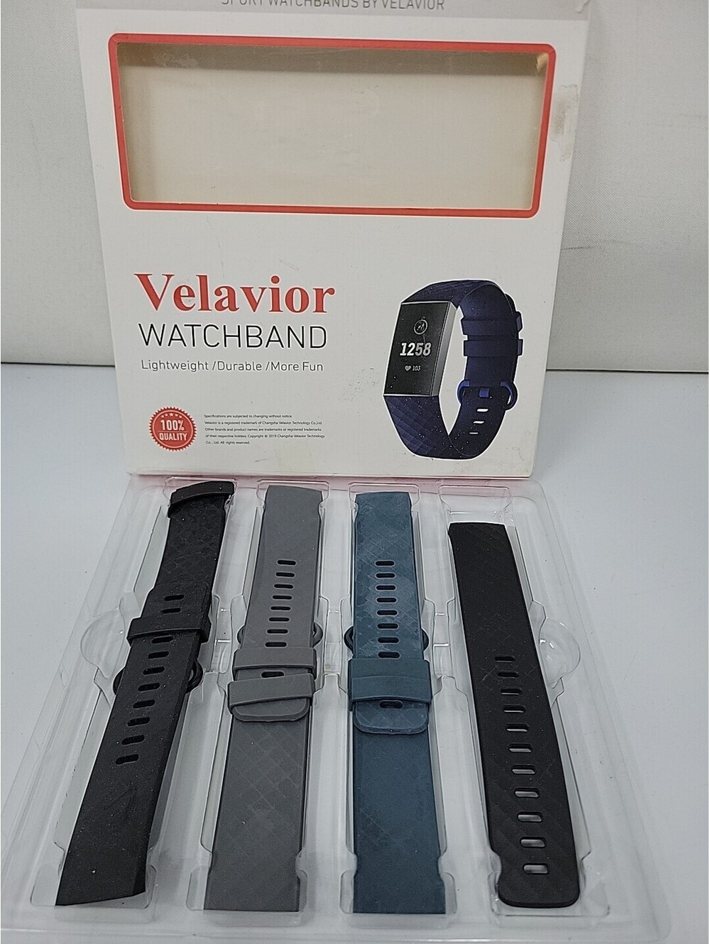 Velavior Watchband Set for Fitbit Charge 4 Bands Included, New